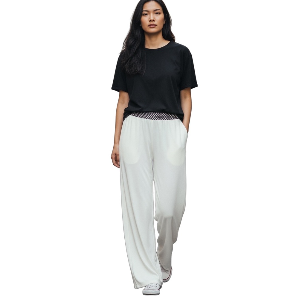 I.N. Studio Women's XL Silver Metallic Dress Pants Elastic Waist